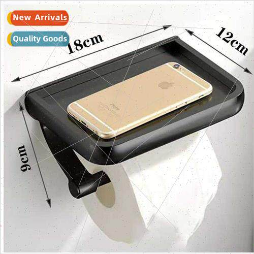 Black no-punch cell phone paper roll holder space aluminum k