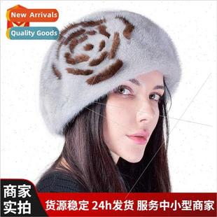 cap children Korean Imported hair fur real mink