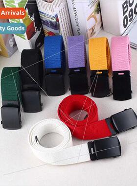 Nylon Canvas Belt Student Belt Black Buckle Jeans Belt