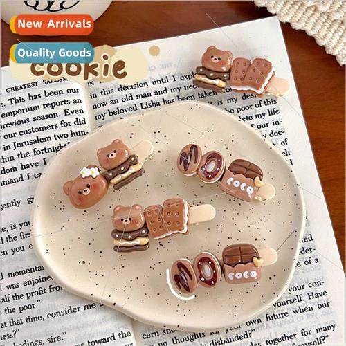 Cute Harajuku hair clips cute childish cookies hair accessor