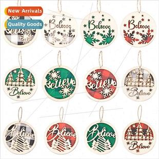 wooden Christmas door sign New decoration indoor hanging par