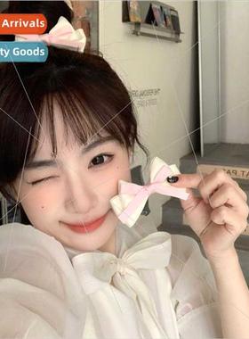 French sweetheart girl bow hair clips princess head Korean s