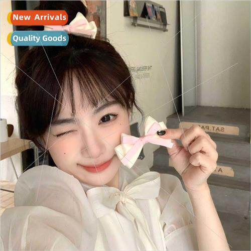 French sweetheart girl bow hair clips princess head Korean s
