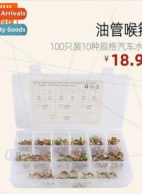 100pcs-10 kinds specifications Fuel pipe clamp Color-plated