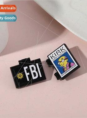 Comedy Cartoon Character mpson Alloy Pin FBI Work ID Reversi