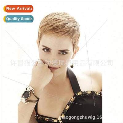 Europe Fashion Women Handsome Flaxen Short Hair High Tempera