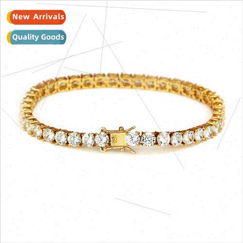 Europe hip-hop single row micro-set zirconia bracelet men te