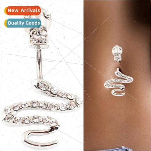 Europe Body Piercing Diamond Encrusted Snake Navel Nail Nave