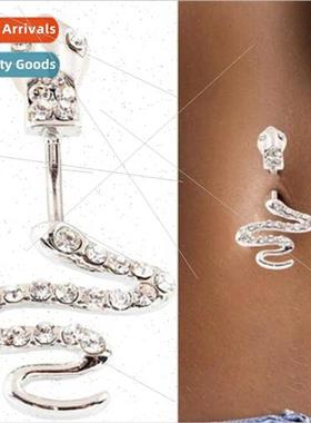 Europe Body Piercing Diamond Encrusted Snake Navel Nail Nave