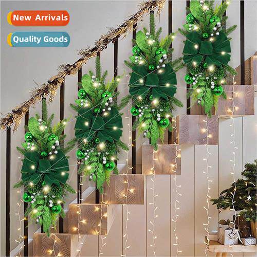 2023 Christmas staircase garlstaircase decoration hanging de