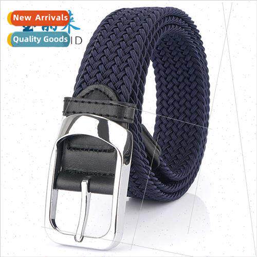 Men woven belt tide cloth casual elastic elastic jeans pin b