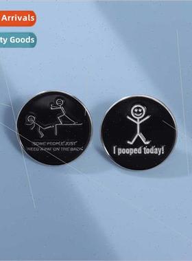 New round alphabet series metal badge accessories personalis