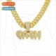 Europe hip-hop GASH full diamond letters pendant necklace me