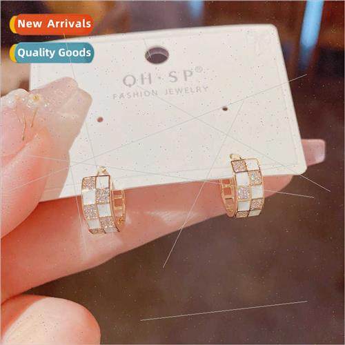 2022 summer new whe oil drop checkerboard checkerboard earri