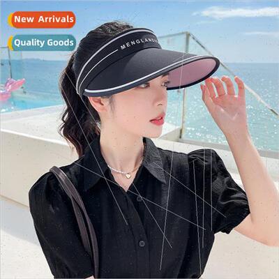 Empty top offset printing letters sunscreen hat women wh sum