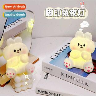 Cartoon footprint rabb night light creative bedroom bedside
