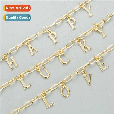 Alphabet necklace women 2020 new Europe color gemstone neckl