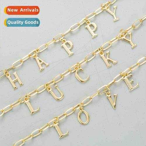 Alphabet necklace women 2020 new Europe color gemstone neckl