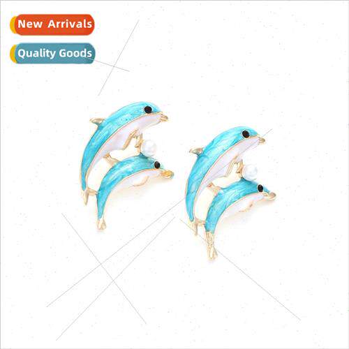 fashion cute alloy oil drop marine animal earrings personali