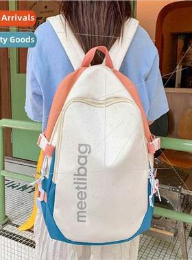 Schoolbag new colour blocking nd shoulder bag female HK coup