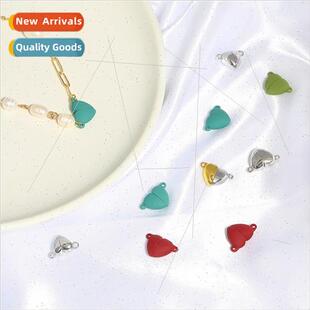 Colorful magnetic clasp alloy peach heart magnetic clasp lov