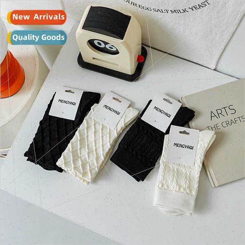 New girls rhombus whe socks women mid-calf socks spring autu