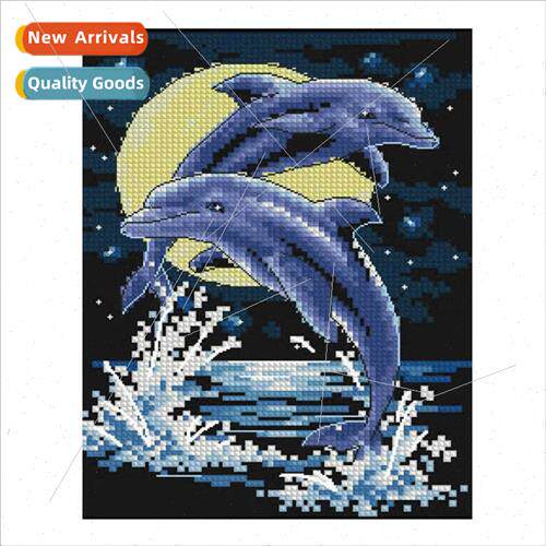 mple handmade thread embroidery full embroidery dolphin unde
