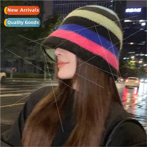 Hat female winter Japanese retro knted warm wool cap big hea