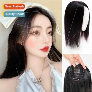 mulation wig piece black center parting long head filler hai