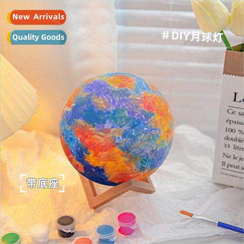diy hand-painted starry sky moon lamp planet light shine nig