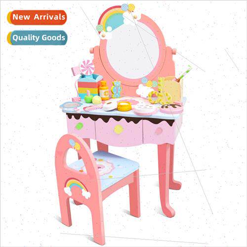 Children wooden simulation dresser princess cosmetic table t