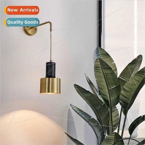 Scandinavian all-brass wall lamp bedroom bedside lamp living