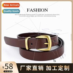 simple female small square Kore Thin buckle belt