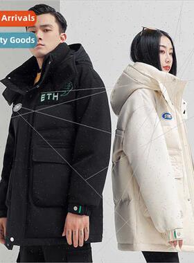 grain down jacket men women in long couples winter hooded fa