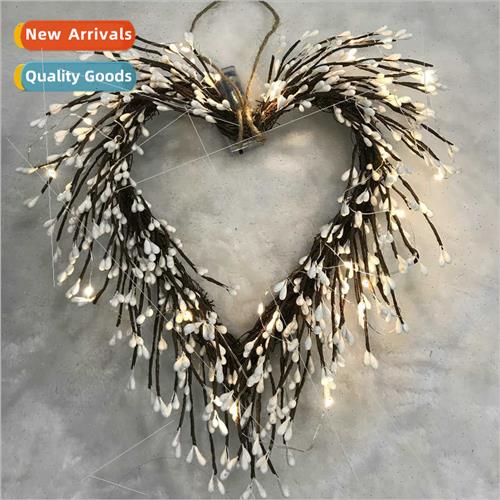 2023 new simulation love wreath 20 head berry wreath wh ligh
