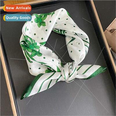 2023 new fashion spring summer silk small square scarf women
