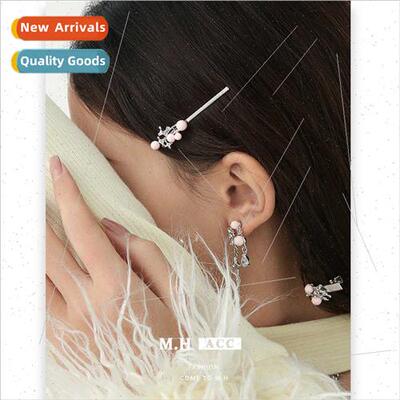 Pink starburst hair clips female delicate hundred sweet side