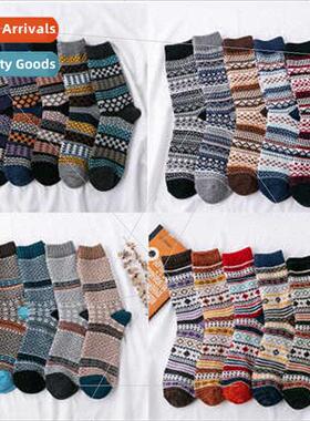 Socks Men Thickened Rabb Wool Socks Thick Thread Ethnic Mid-