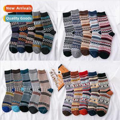 Socks Men Thickened Rabb Wool Socks Thick Thread Ethnic Mid-