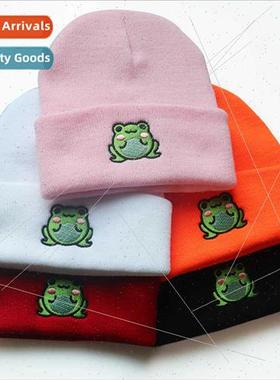2021 men women cute cartoon froggie wool cap frog embroidery