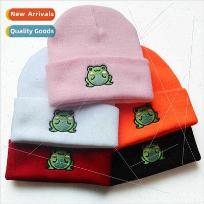 2021 men women cute cartoon froggie wool cap frog embroidery