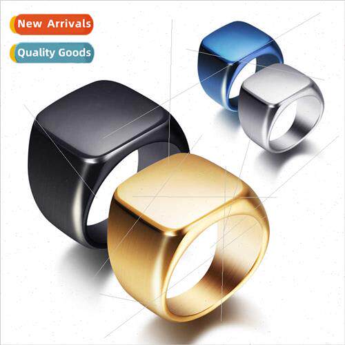 Europe men ring retro simple glossy 19MM304 tanium steel fin