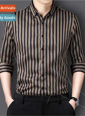 Business casual striped shirt long-sleeved men spring fall h