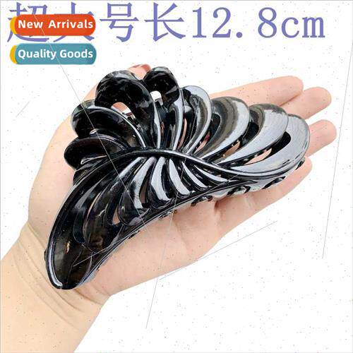 Plastic Jumbo Hair Claw Glossy Black Hair Accessories Grab C