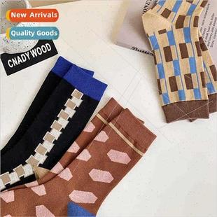 niche coll mid color winter fall design ins calf women Socks