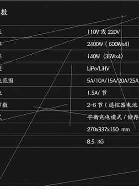 UP2400W Planter 2-6S lhium battery 25A balance charger 4-cha