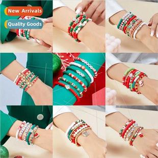 ceramic beaded bracelets Europe set soft Christmas holid new