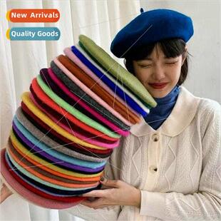 Women Wool Berets French Artist Style Warm Winter Beanie Hat