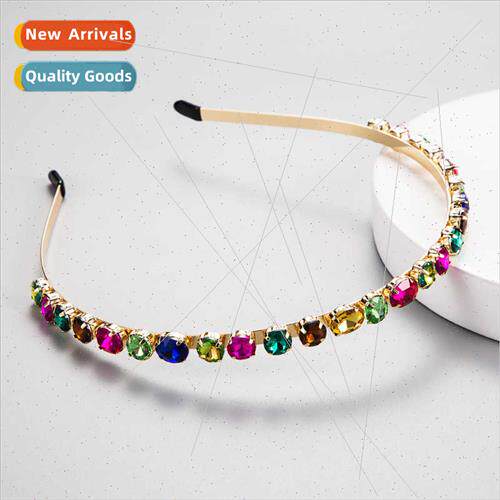 Korea new nd alloy inlaid rainbow glass diamonds fine edge f