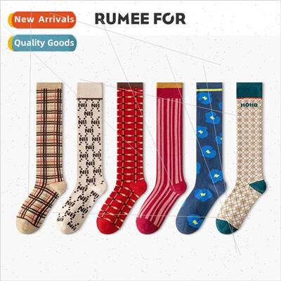 Vintage calf socks women retro nostalgia ins tide jk stockin